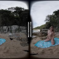 Kristina Masturbating And Showing Her Pussy On A Secluded Beach In Italy VRgoddess vr porn video