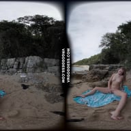 Kristina Masturbating And Showing Her Pussy On A Secluded Beach In Italy VRgoddess vr porn video