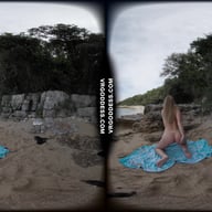 Kristina Masturbating And Showing Her Pussy On A Secluded Beach In Italy VRgoddess vr porn video