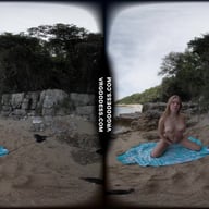 Kristina Masturbating And Showing Her Pussy On A Secluded Beach In Italy VRgoddess vr porn video