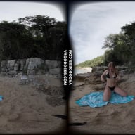 Kristina Masturbating And Showing Her Pussy On A Secluded Beach In Italy VRgoddess vr porn video