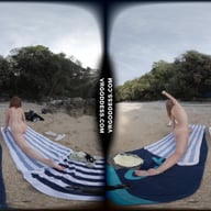 Kristina With Mira On A Tropical Nude Italian Beach Doing Yoga Naked VRgoddess vr porn video