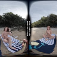 Kristina With Mira On A Tropical Nude Italian Beach Doing Yoga Naked VRgoddess vr porn video