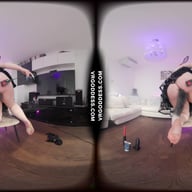 BBW Fetish Model Strawberry Pastel Gives A Sexy Striptease With Cattle Prod And Leather Spanking VRgoddess vr porn video