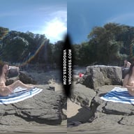 Rebeka Ruby Risky Nude Beach Dildo Masturbating On Vacation Nude Girls Background VRgoddess vr porn video