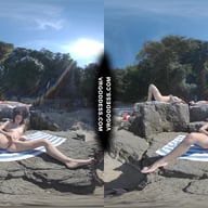 Rebeka Ruby Risky Nude Beach Dildo Masturbating On Vacation Nude Girls Background VRgoddess vr porn video