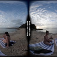 Cloudy Day At A Nude Italian Beach With Sofie And Josie Swimming And Laying Out VRgoddess vr porn video