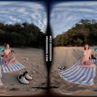 Cloudy Day At A Nude Italian Beach With Sofie And Josie Swimming And Laying Out VRgoddess vr porn video