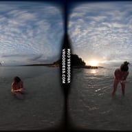 Cloudy Day At A Nude Italian Beach With Sofie And Josie Swimming And Laying Out VRgoddess vr porn video