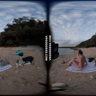 Cloudy Day At A Nude Italian Beach With Sofie And Josie Swimming And Laying Out VRgoddess vr porn video