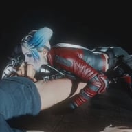 Double Blowjob with Harley Quinn and Catwoman (DC comics parody)