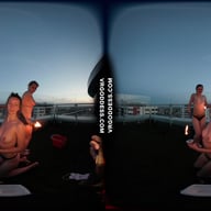 Sunset Fire Dancing With Models On A Rooftop Lea Rebeka Ruby With Melonie VRgoddess vr porn video