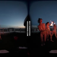 Sunset Fire Dancing With Models On A Rooftop Lea Rebeka Ruby With Melonie VRgoddess vr porn video