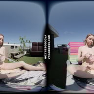 Kitty Kate Oiling Up And Touching Her Tight Young Body Outdoors With Showering And Behind The Scenes VRgoddess vr porn video