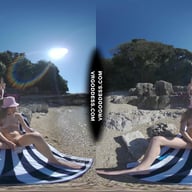 Josie Dildo Masturbating On Public Nude Beach Matty In Background VRgoddess vr porn video