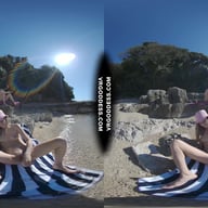 Josie Dildo Masturbating On Public Nude Beach Matty In Background VRgoddess vr porn video