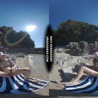 Josie Dildo Masturbating On Public Nude Beach Matty In Background VRgoddess vr porn video