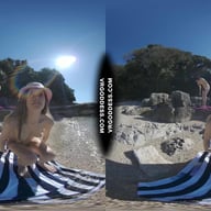 Josie Dildo Masturbating On Public Nude Beach Matty In Background VRgoddess vr porn video