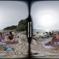 Kirstina With Her Friends Emmux And Rebeka Ruby Nude Beach Picnic And Sunbathing VRgoddess vr porn video