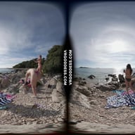 Kirstina With Her Friends Emmux And Rebeka Ruby Nude Beach Picnic And Sunbathing VRgoddess vr porn video