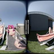 Oiled Up Hot Models Lily Angelic And Cheri Outdoors Under The Hot Summer Sun VRgoddess vr porn video