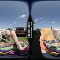 Melonie Oiled Up Sunbathing Finger Masturbating Her Pussy And Asshole Outdoors VRgoddess vr porn video