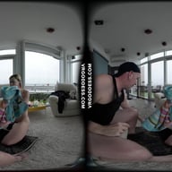 Bleika Gives Dirty Director A Deepthroat Blowjob And Swallows Cum VRgoddess vr porn video