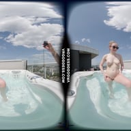 Behind The Scenes With Babyhunterz Taking A Nude Swimming Dip In Rooftop Jacuzzi VRgoddess vr porn video