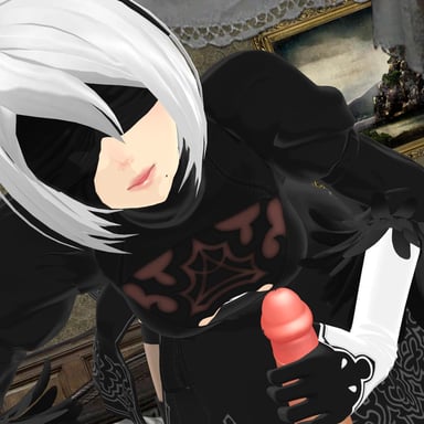 Nier Automata - 2B Handjob & BJ Lewd FRAGGY HentaiGirl vr porn video vrporn.com virtual reality