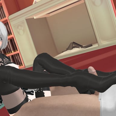 Nier Automata - 2B Footjob Lewd FRAGGY HentaiGirl vr porn game vrporn.com virtual reality
