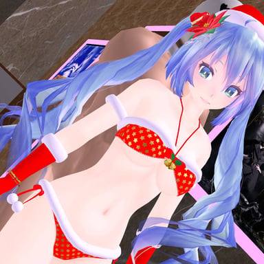 Xmas Vocaloid - Miku Thighjob &amp; Buttjob CGI Girl Lewd FRAGGY vr porn video vrporn.com virtual reality