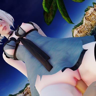 Nier Automata - 2B Sunset Beach Cowgirl Lewd FRAGGY vr porn video vrporn.com virtual reality