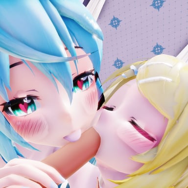 Vocaloid – Miku & Rin Double Treatment Lewd FRAGGY vr porn video vrporn.com virtual reality