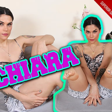 Sexy Chiara In Black And White Dress Shows Off Her Legs VRFootFetish vr porn video vrporn.com virtual reality