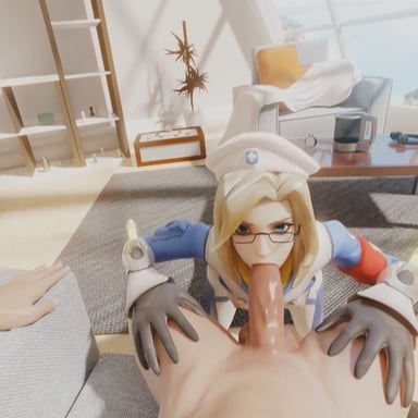 Overwatch - Combat Medic Mercy Blowjob LewdVROfficial vr porn video vrporn.com virtual reality