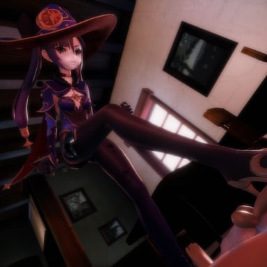 Genshin Impact - Mona Standing Footjob Lewd FRAGGY vr porn video vrporn.com virtual reality