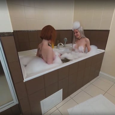 Neko Kimiko with Nika Alis Lesbians in bathroom VRXClouds vr porn video