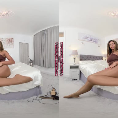 Jay Lazy Days in copper coloured glossy tights Jay Gray GlossTightsGlamourVR vr porn video