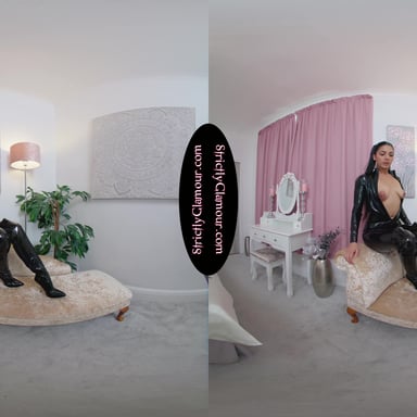 Jasmine Black Latex Catsuit Tease StrictlyGlamourVR vr porn video