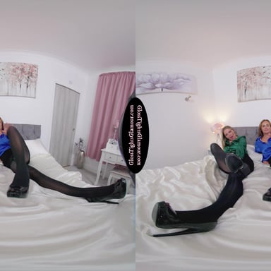Amy & Siobhan Get It On In Glossy Black Tights GlossTightsGlamourVR vr porn video