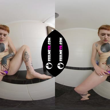 Virtual Porn Video Bryla Masturbates In Shower Room With Sucker Toy FeelmeVR vr porn video