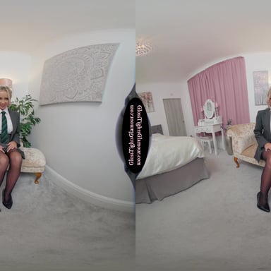 Bethany In CU Outfit With Black Glossy Legwear GlossTightsGlamourVR vr porn video