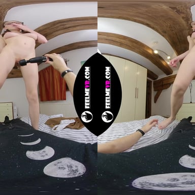 VR180 Video Busty Lina Masturbates With Vibrator On Man FeelmeVR vr porn video