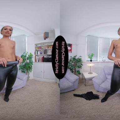 Lara Lee Black Leather Top & Skin Tight Trousers JOI StrictlyGlamourVR vr porn video