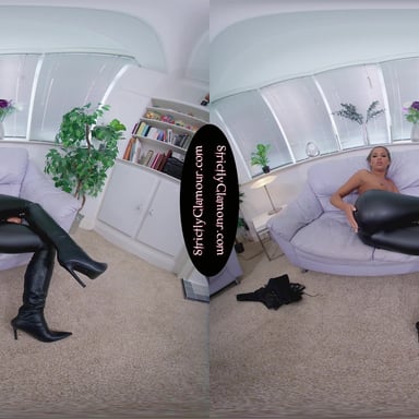 Lara Lee Black Leather Top & Skin Tight Trousers JOI StrictlyGlamourVR vr porn video