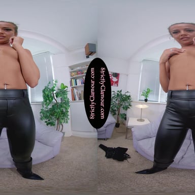 Lara Lee Black Leather Top & Skin Tight Trousers JOI StrictlyGlamourVR vr porn video