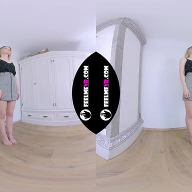 VR180 Juna Real 18yo Perfect Titties Teenager Poses Topless in Casting FeelmeVR vr porn video