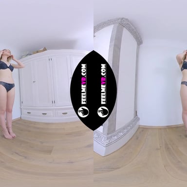 VR180 Juna Real 18yo Perfect Titties Teenager Poses Topless in Casting FeelmeVR vr porn video