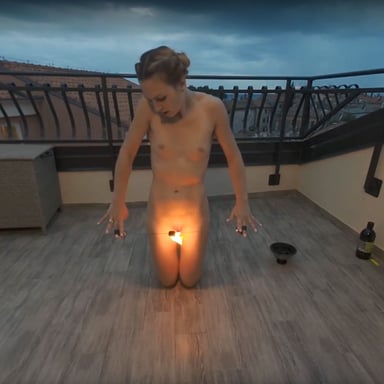 Ginger Babe Lea On Vacation Sunset Fire Dancing Hot Masturbation Fire Crotch Playing With Fire VRgoddess vr porn video