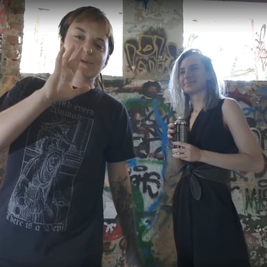 Risky Public Nude Graffiti Girls On Vacation Poppy And Brille Make Some Art Creative Porn VRgoddess vr porn video